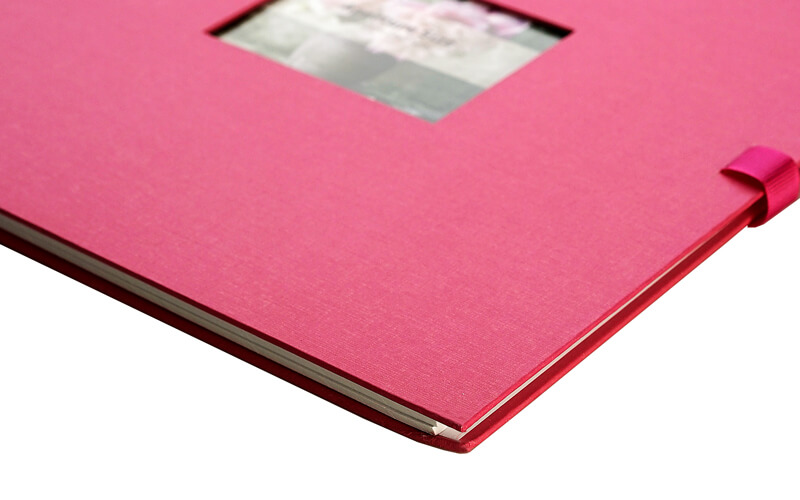 Plakboek roze met venster