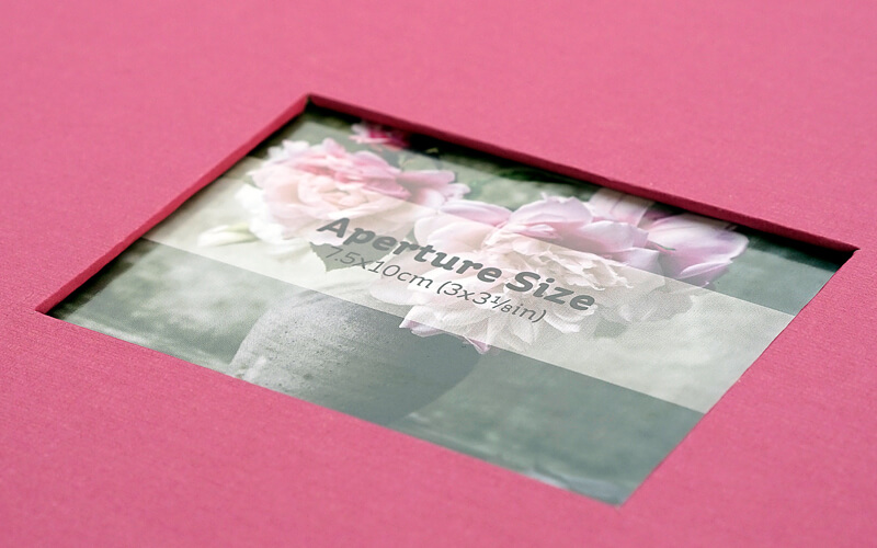 Plakboek roze met venster