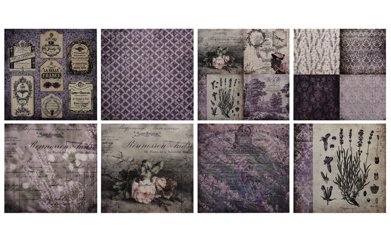 Vintage Lavendel-plakboekset - 6 „x 6"