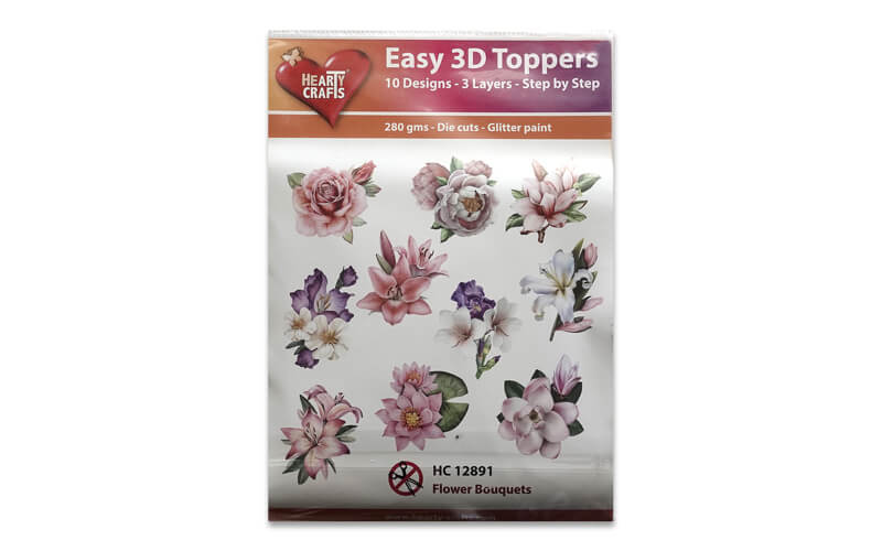 Bloemen Kaart-toppers 3D Glitter