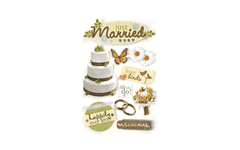 3D Stickers Just Married