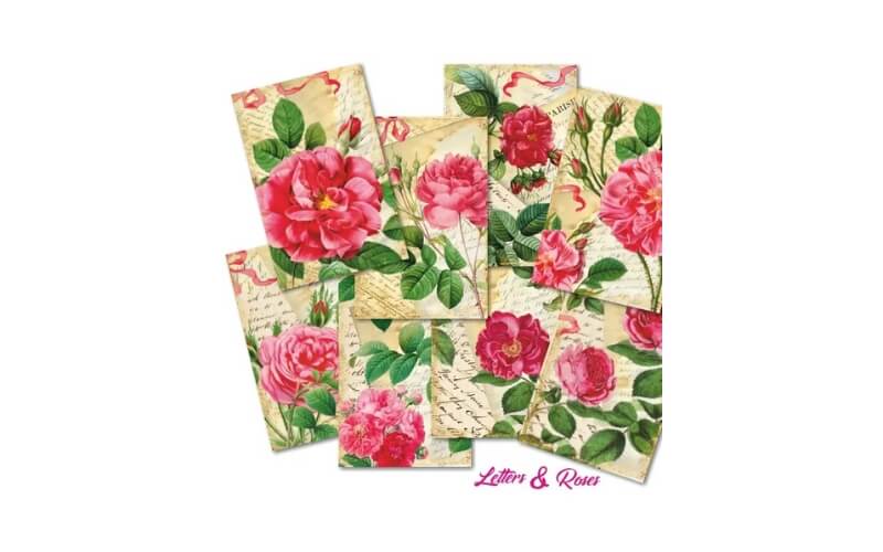 Brieven en Rozen Mini Plakboekpapier