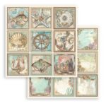 Plakboekpapier 30x30 Liedjes van de Zee Tags
