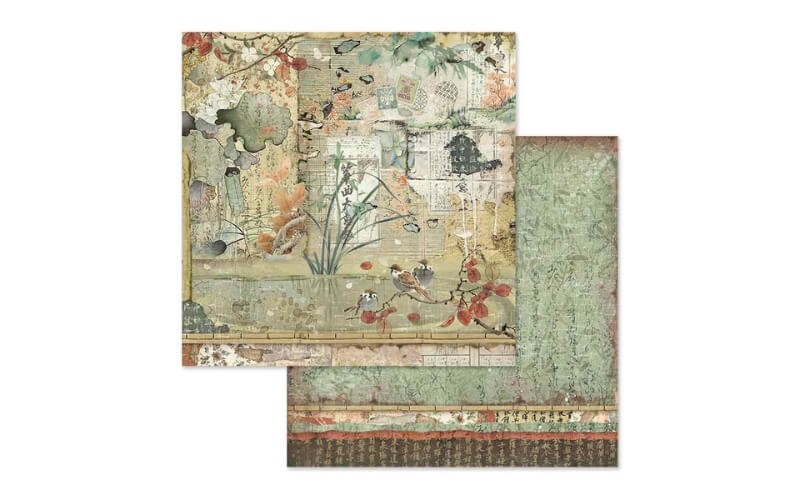 Plakboekpapier 30x30cm Oriental Garden