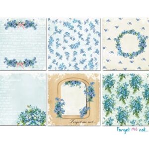 Plakboekpapier 20x20 Vergeet-me-niet Decorer
