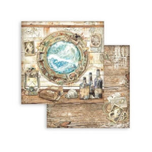 Plakboekpapier 20x20 Liedjes van de Zee Stamperia