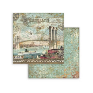 Plakboekpapier 20x20 Achtergronden Sir Vagabond Aviator Stamperia