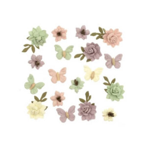 Papieren Bloemen en Vlinders Pastel