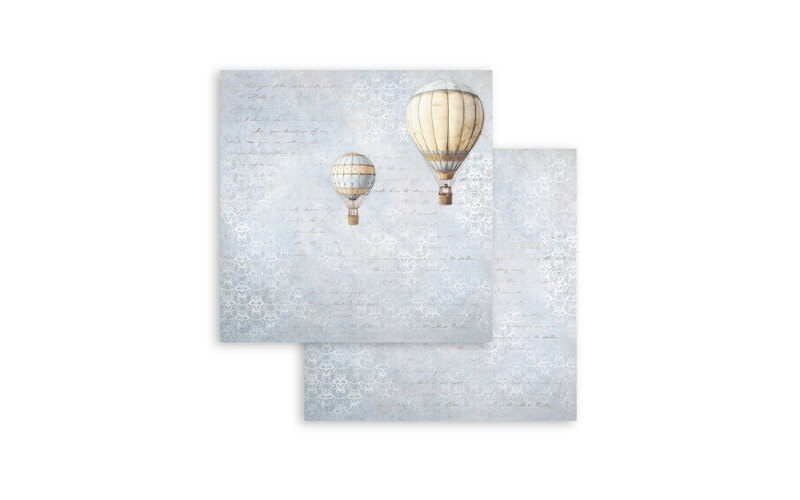 Plakboekpapier 30×30 Timeless Luchtballon Stamperia