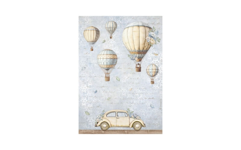 Rijstpapier A4 Timeless Luchtballon Stamperia