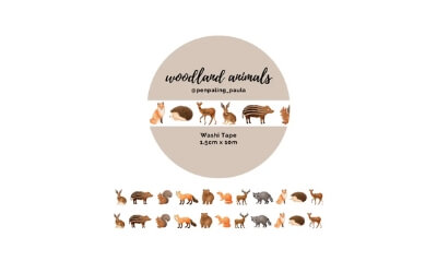 Washi-tape Bos Dieren Penpaling