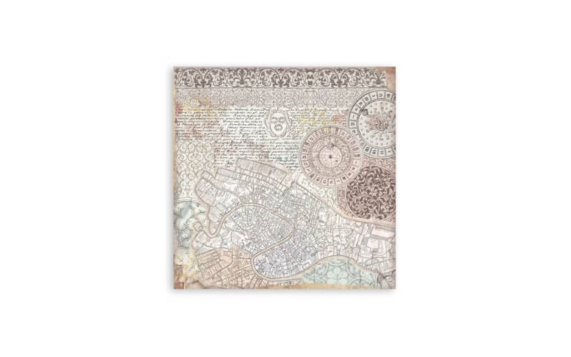Plakboekpapier 30x30 Venetië Enkelzijdig Stamperia