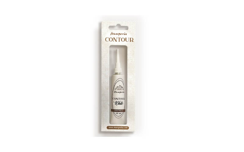 Contour Liner Reliëfverf Wit Stamperia