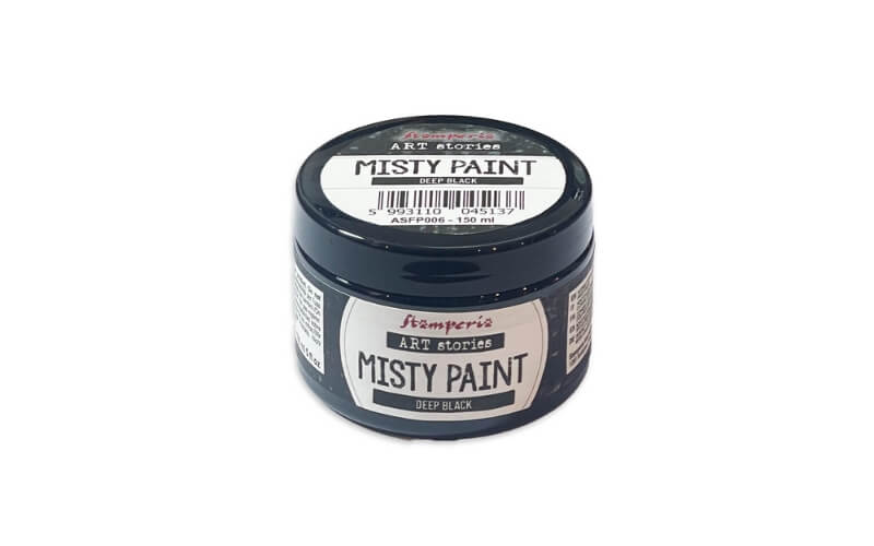 Misty Paint Diep Zwart 150 ml Stamperia