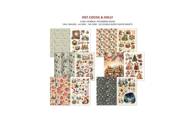 Junk Journal Hot Cocoa & Holly Ciaobella