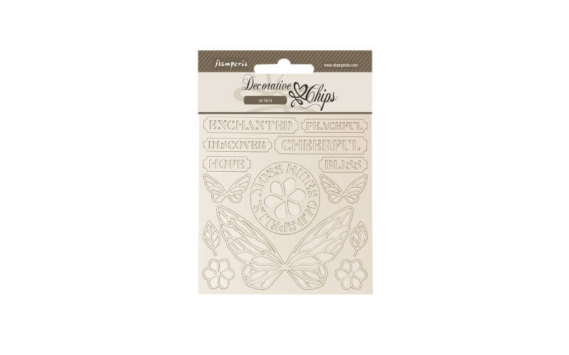 Decoratie Chips Whispering Woods Vlinder Stamperia -