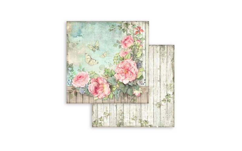 Plakboekpapier 30x30 House of Roses Stamperia