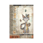 Rijstpapier Furry Friends Cat and Butterfly A4 Stamperia