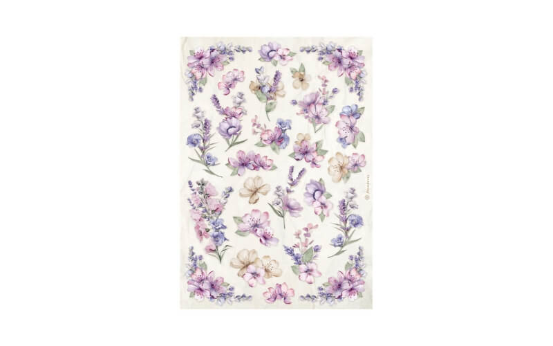 Rijstpapier Lavender Flower Pattern A4 Stamperia