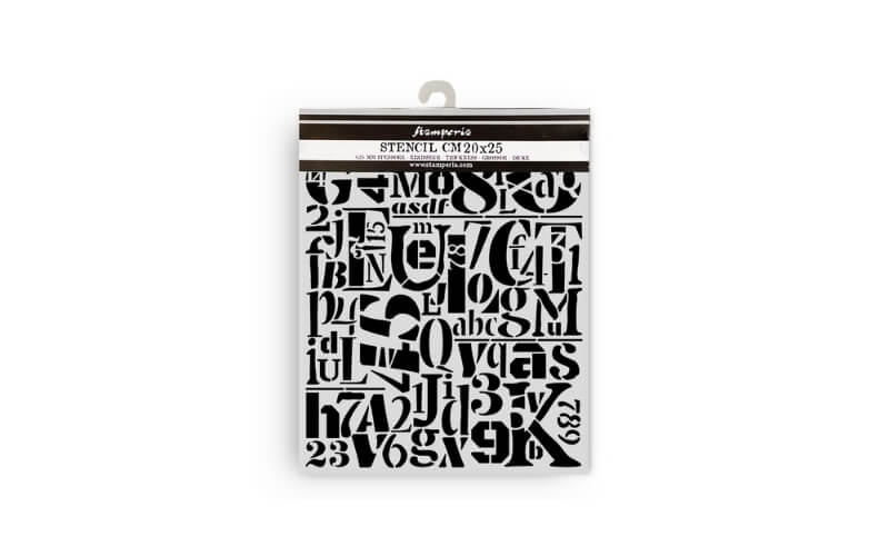 Stencil Furry Friends Cijfers en Letters 20x25 Stamperia