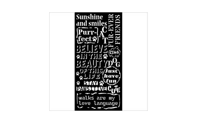 Stencil Furry Friends Quotes patroon 12x25 Stamperia