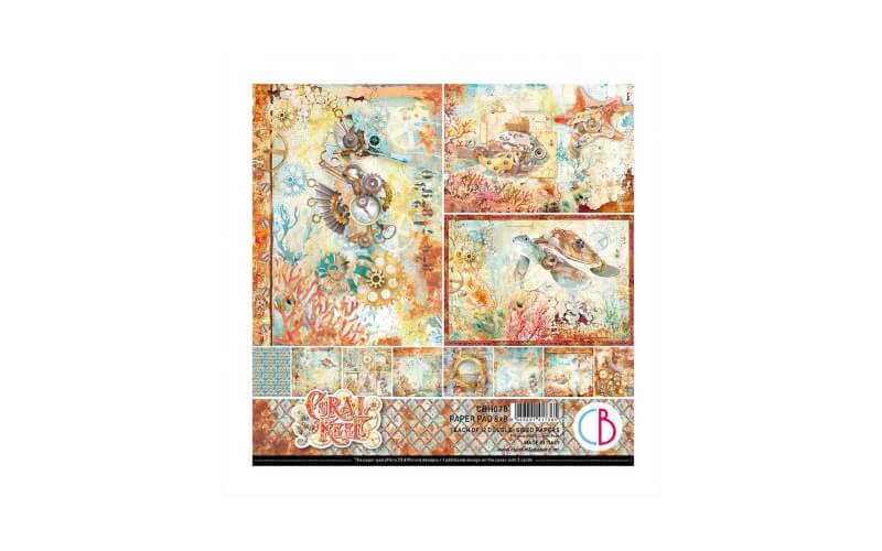 Plakboekpapier 20x20 Coral Reef Ciao Bella