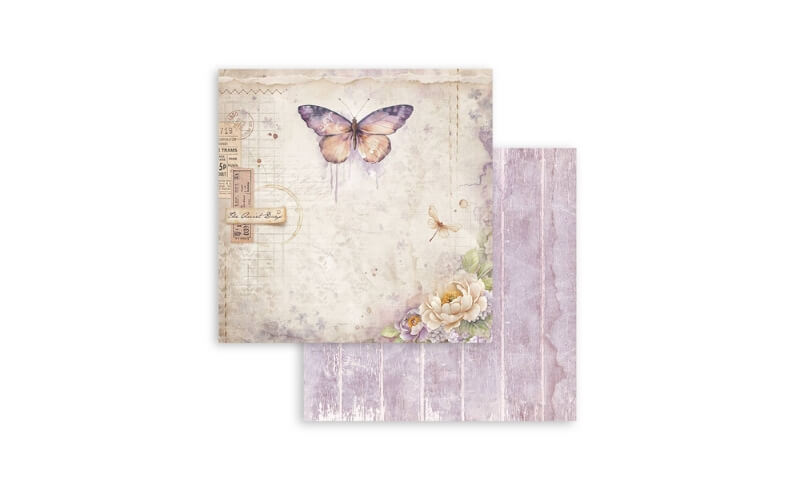Plakboekpapier 30x30 Quiet Days Vlinder Stamperia