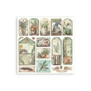 Plakboekpapier 20x20 Herbarium Silvae Eenzijdig Stamperia