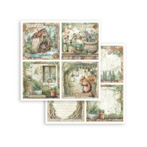 Plakboekpapier 20x20 Herbarium Silvae Stamperia