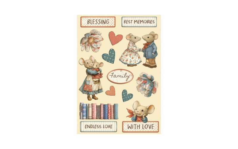 Gekleurde Houten Vormen Family Stamperia