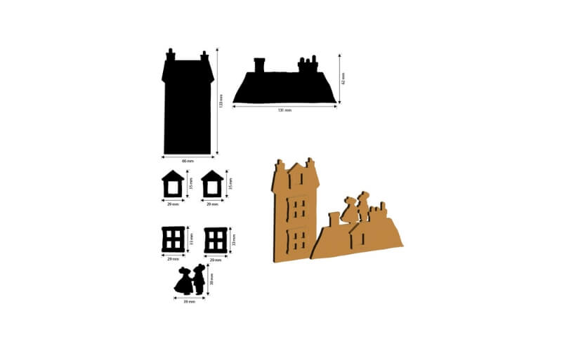 Houten Vorm Family House and Mice Stamperia