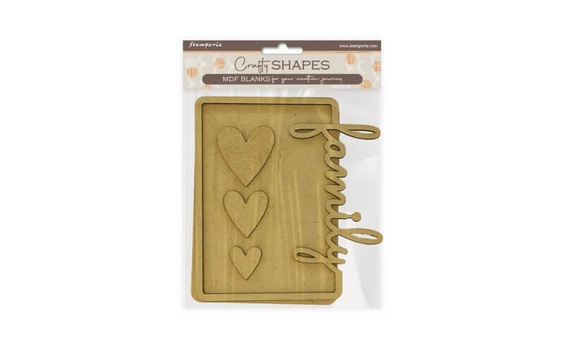 Houten Vorm Family Plate Family Hearts Stamperia