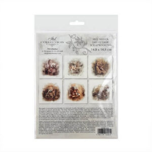 Mini Rijstpapier Set Teddyberen 6 Vellen ITD Collection
