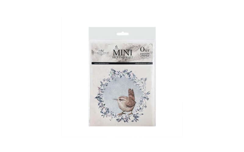 Mini Rijstpapier Set Winter Vogels 6 Vellen Itd Collection