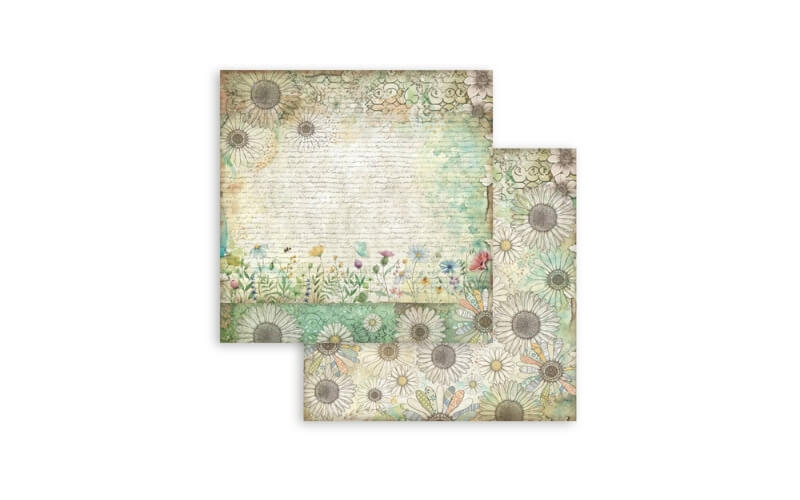 Plakboekpapier 20x20 Daisy Art Stamperia