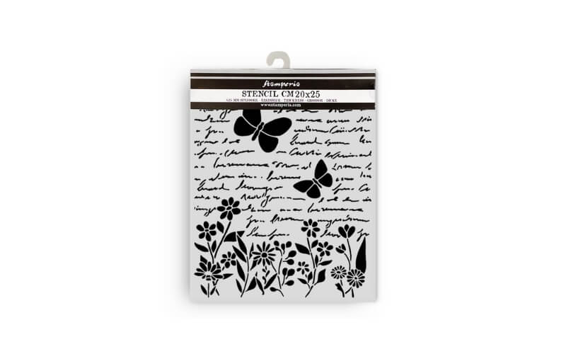 Stencil Daisy Art Letter and Butterfly 20x25 Stamperia
