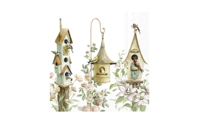 Three Birdhouses Lunch Servetten 20st. IHR