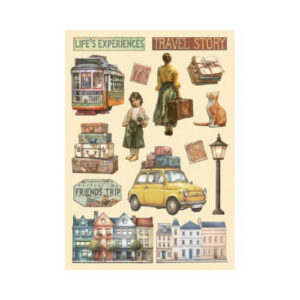 Gekleurde Houten Vormen Art of Travelling Stamperia