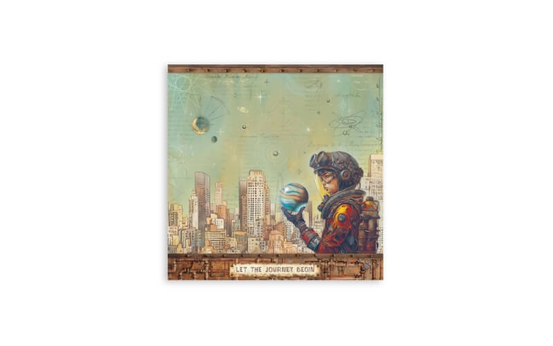 Plakboekpapier 30x30 A New Beginning Enkelzijdig Stamperia -