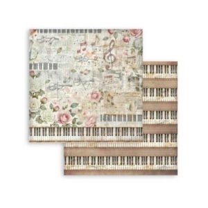 Plakboekpapier 20x20 Symphony Achtergronden Stamperia