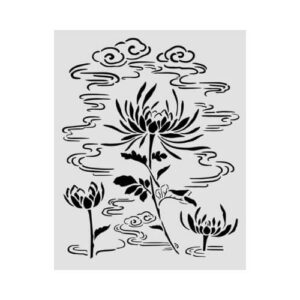 Stencil Oriental Garden Lotus 20x25 Stamperia