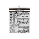 Stencil Symphony Violin 20x25 Stamperia