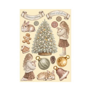 Gekleurde Houten Vormen White Christmas Stamperia