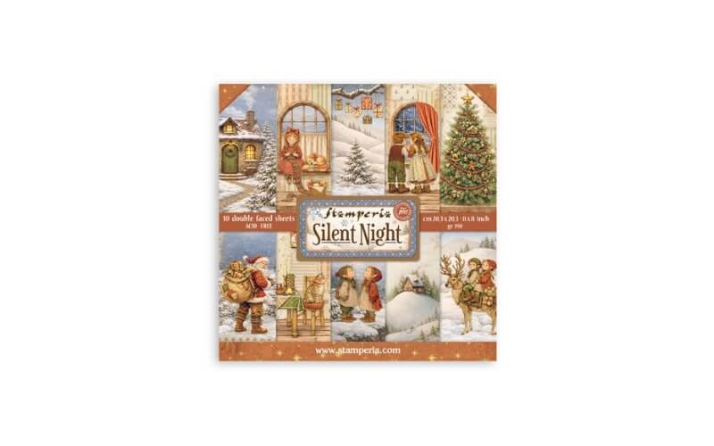 Plakboekpapier 20x20 Silent Night Stamperia