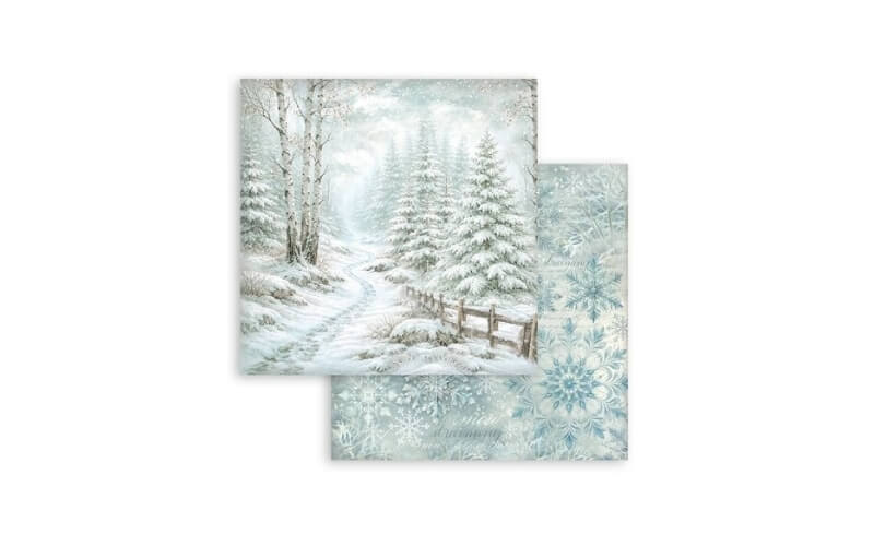 Plakboekpapier 30x30 White Christmas Achtergronden Stamperia