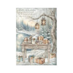 Rijstpapier A4 White Christmas Table Stamperia