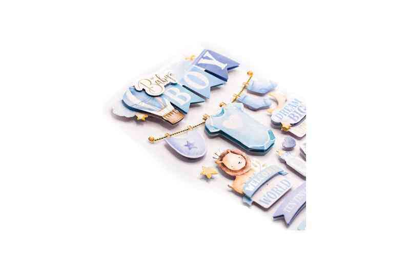 Baby Jongen Pastel 3D Stickers Paper House