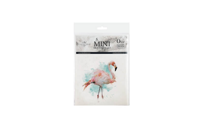 Mini Rijstpapier Set Flamingo-Ara 6 Vellen Itd Collection
