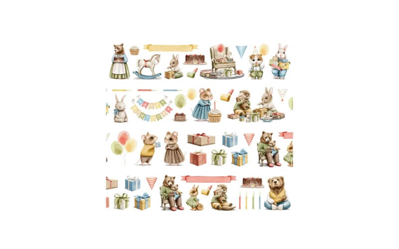 PET Tape Birthday Animals Penpaling_Paula