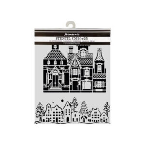 Stencil Christmas House 20x25 Stamperia
